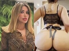 Cris Galêra berijdt de lul met haar rug naar de camera