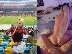 Getrouwd blondje met een kleurtje verliest haar man in een nachtclub in Salvador en gaat naar het motel met een jonge Bahiaanse man