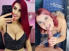Lollita Strawberry pijpt haar partner in de badkuip van het motel