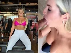 Rondborstige blonde verpleegster in Joinville pijpt rijke klant in luxe motel