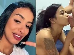 heerlijke brunette, doet het live