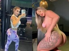 Beroemde blonde funk danseres die haar kleren uittrekt en die hete siririca speelt