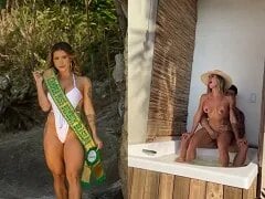 Beroemde Miss Bumbum geeft haar kutje in de jacuzzi
